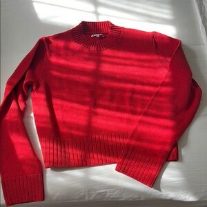 Reformation Red Crewneck Organic cotton Sweater